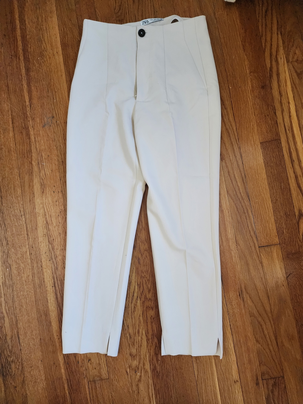 Zara Cream Slim Tailored Trousers